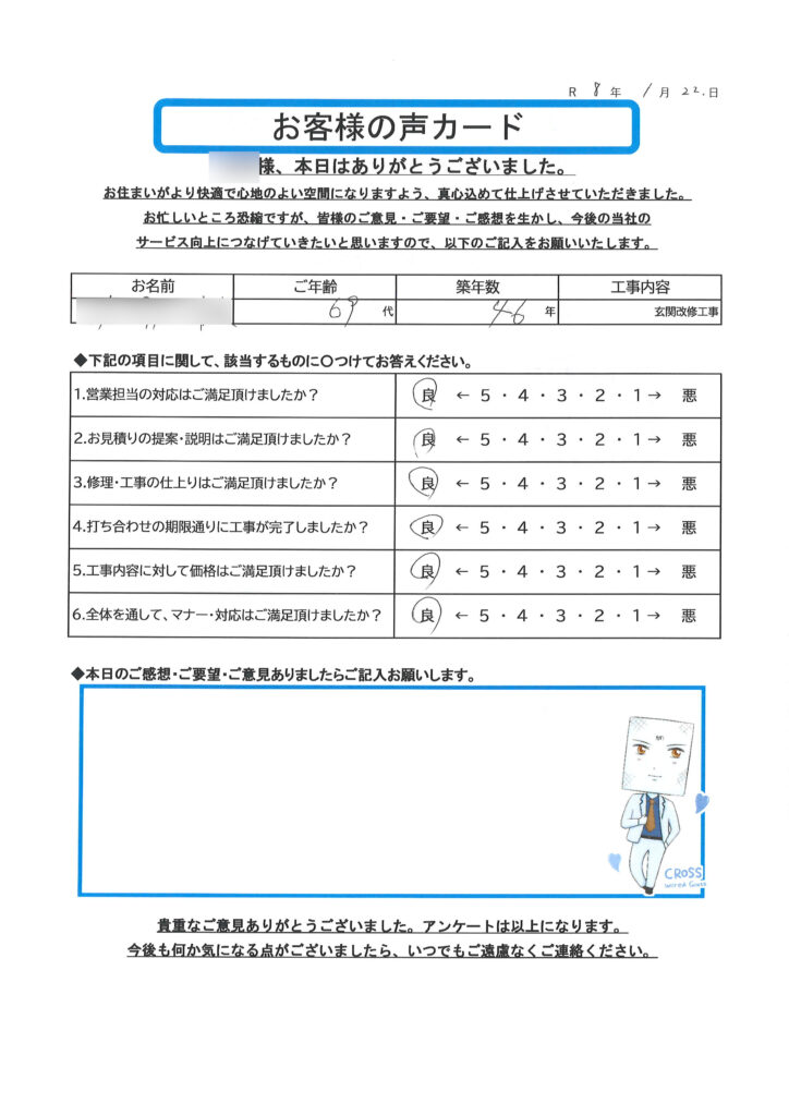 栃木市 S様のお声