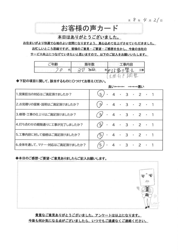 栃木市 N様のお声
