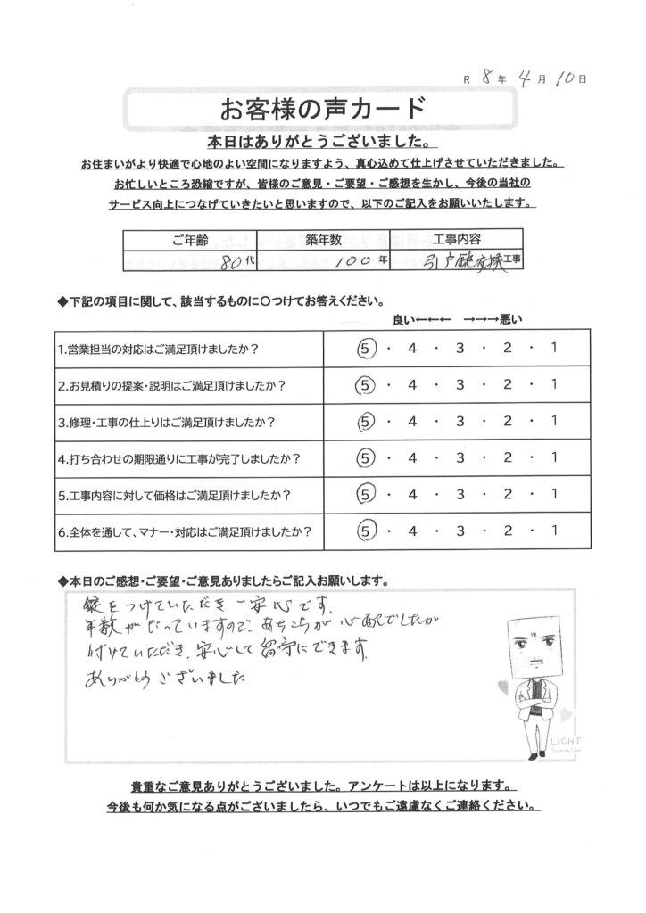 栃木市 I様のお声