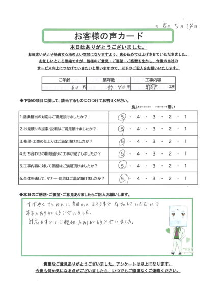 栃木市 S様のお声