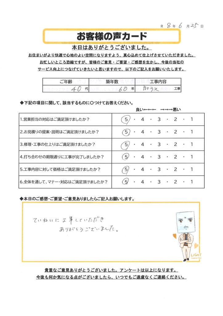 栃木市 I様のお声