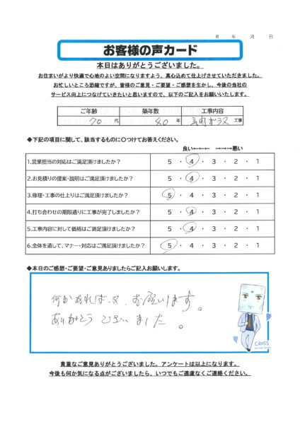 栃木市 H様のお声