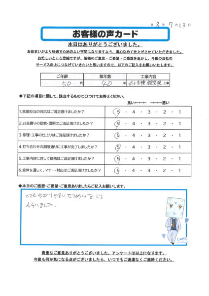 栃木市 T様のお声