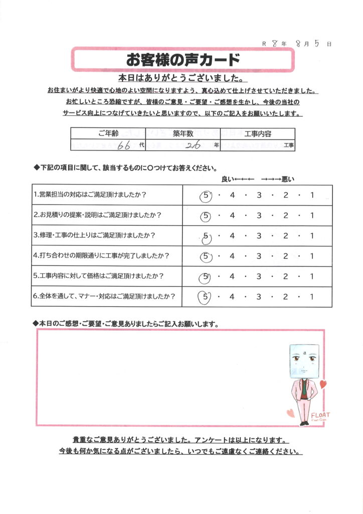 栃木市 T様のお声