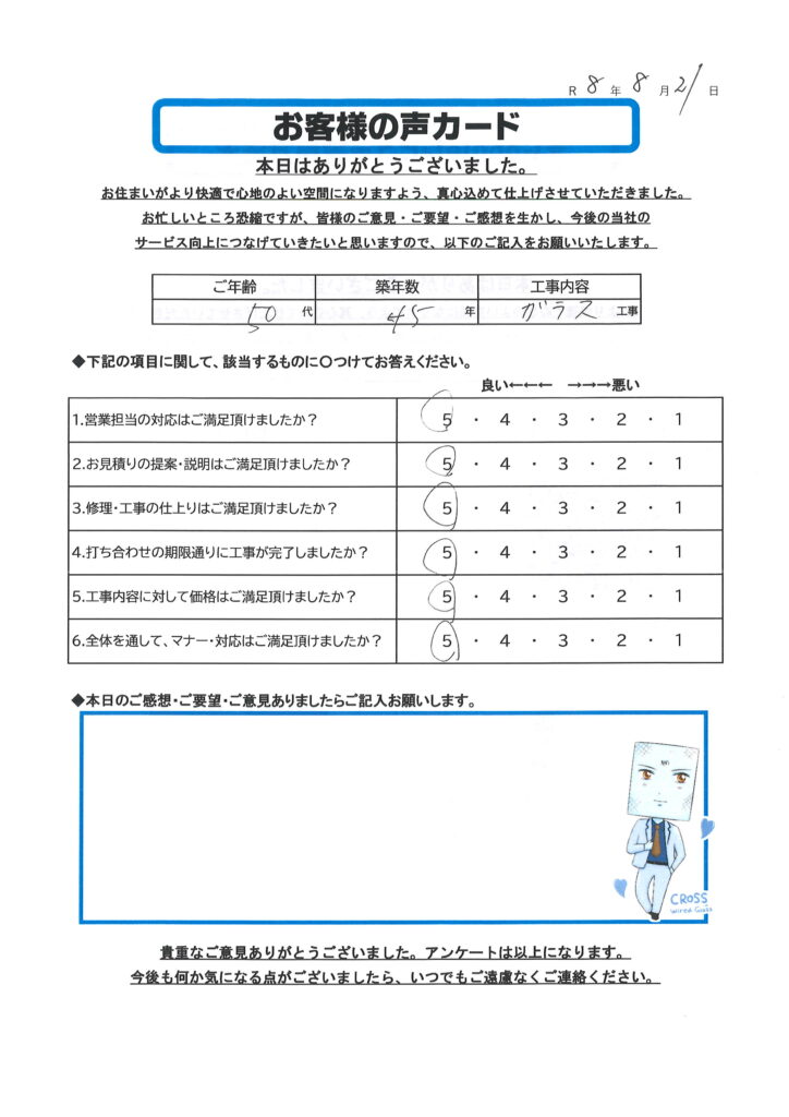 栃木市 N様のお声