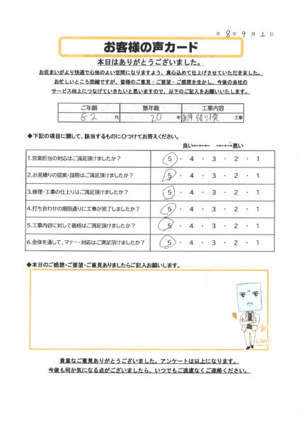 栃木市 O様のお声