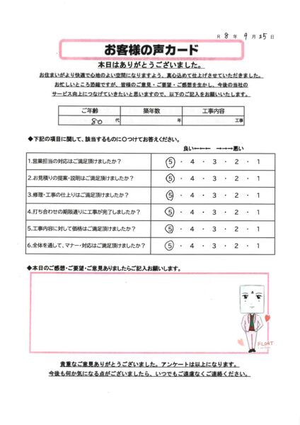 栃木市 S様のお声