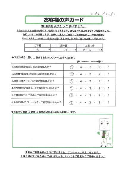 栃木市 T様のお声